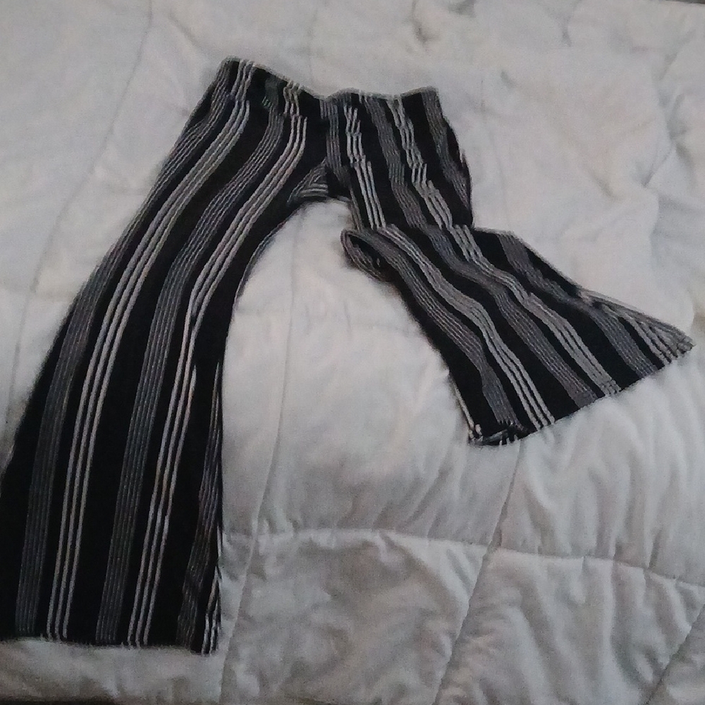 NOBO Black and White Striped Flare Pants